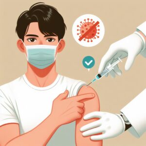 an ai image of a person getting a vaccine