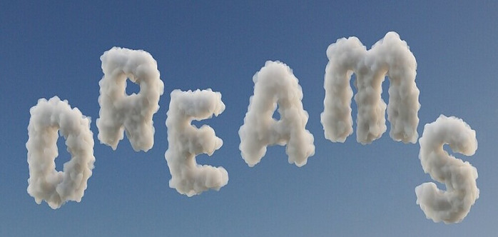 clouds spelling out dreams