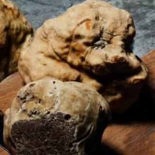 truffles on a wooden board