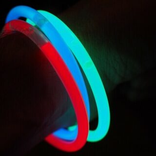 glow sticks on someones wrist
