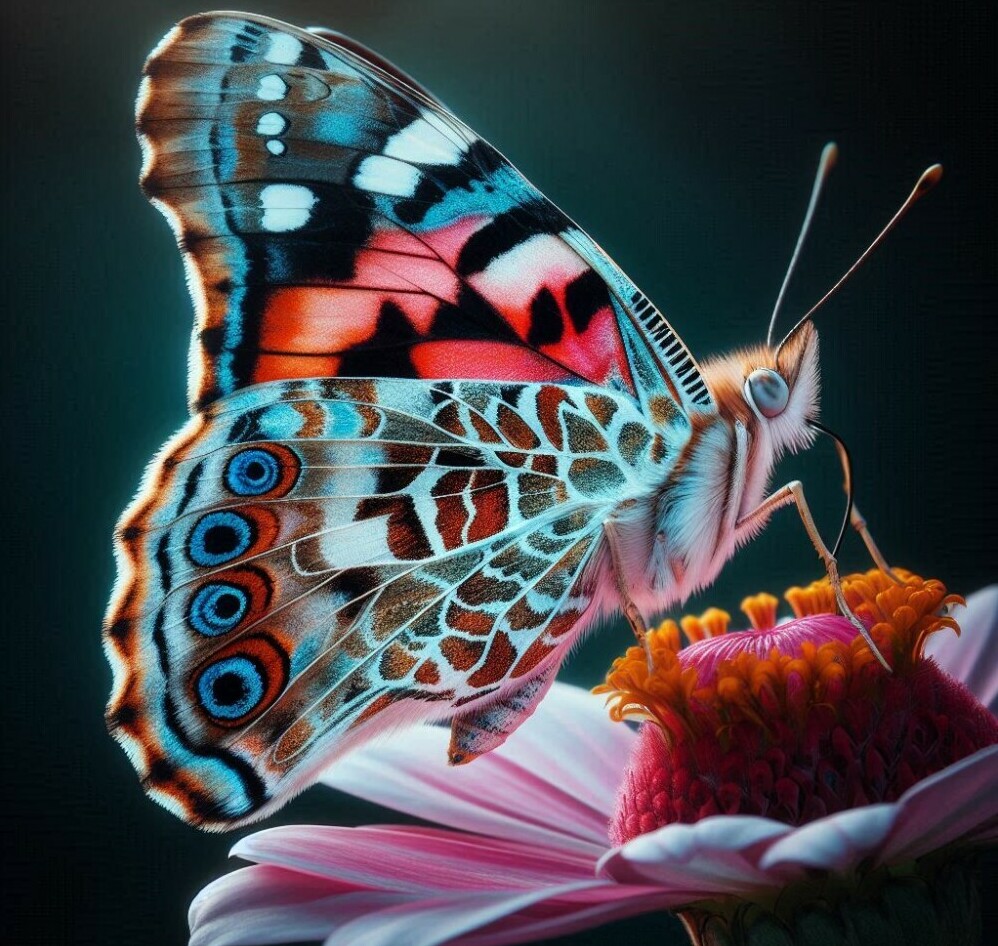 a butterfly standing on a flower with its legs